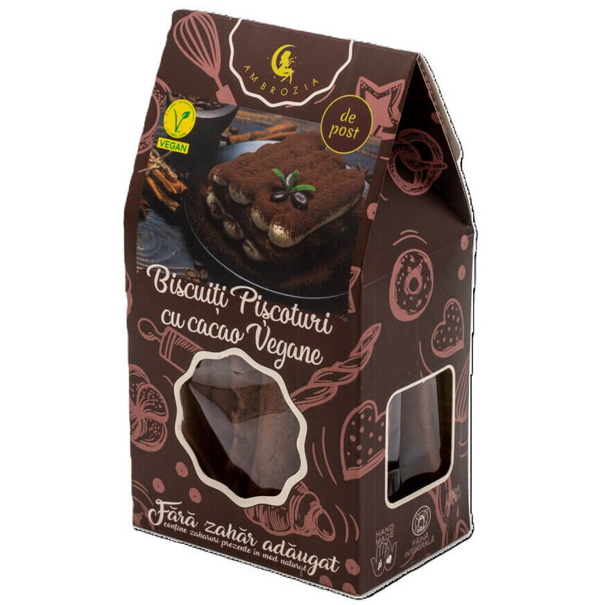 Oferte la Piscoturi cu Cacao Vegane fara Zahar Adaugat 130g