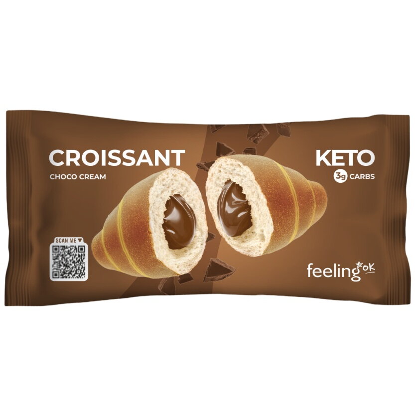 Oferte la Croissant Keto cu Crema de Ciocolata Low-Carb fara Zahar Adaugat 50g