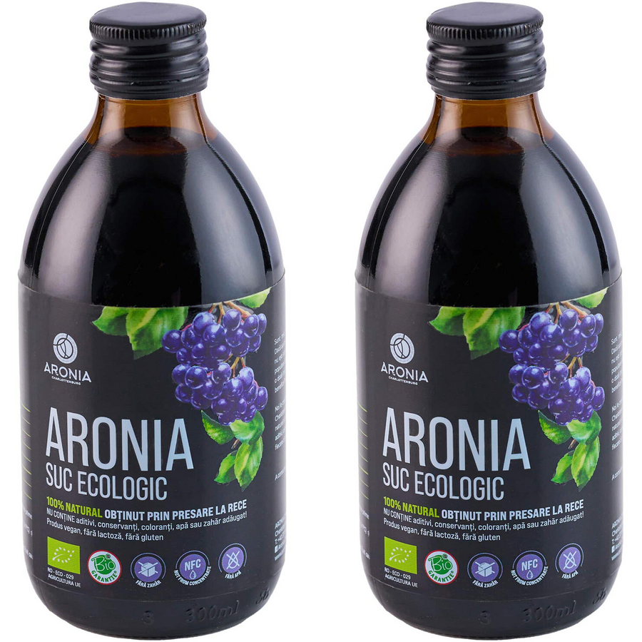 Oferte la Pachet Suc de Aronia Ecologic/Bio 300ml + 300ml