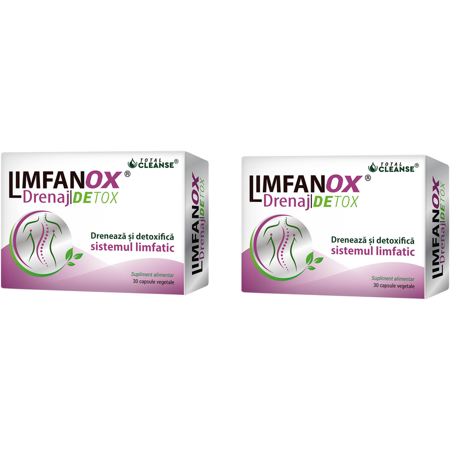 Oferte la Pachet Limfanox Drenaj Detox 750mg 30cps + 30cps