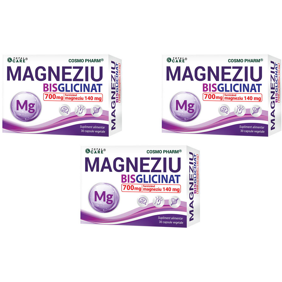 Oferte la Pachet Magneziu Bisglicinat Concentrat 3x30cps