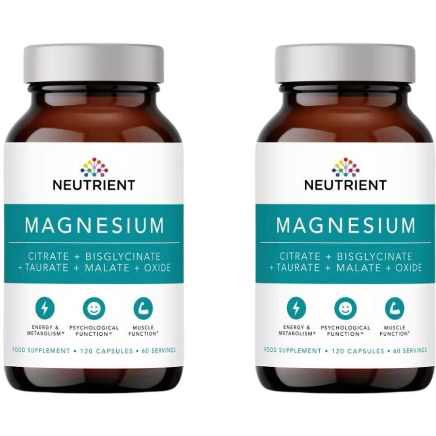 Oferte la Pachet Magnesium (Magneziu) Taurate + Bisglycinate + Citrate + Malate + Oxide 120cps + 120 cps