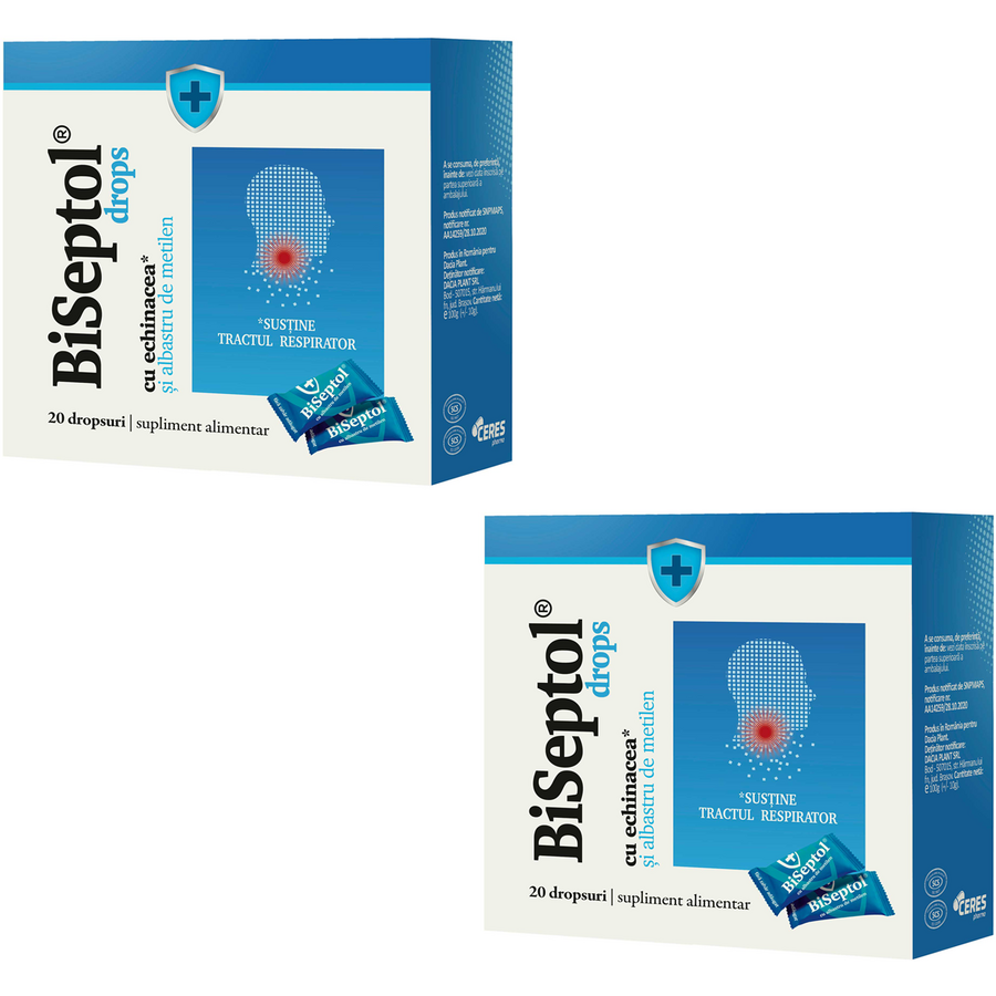 Oferte la Pachet BiSeptol Drops cu Albastru de Metilen 20buc + 20buc