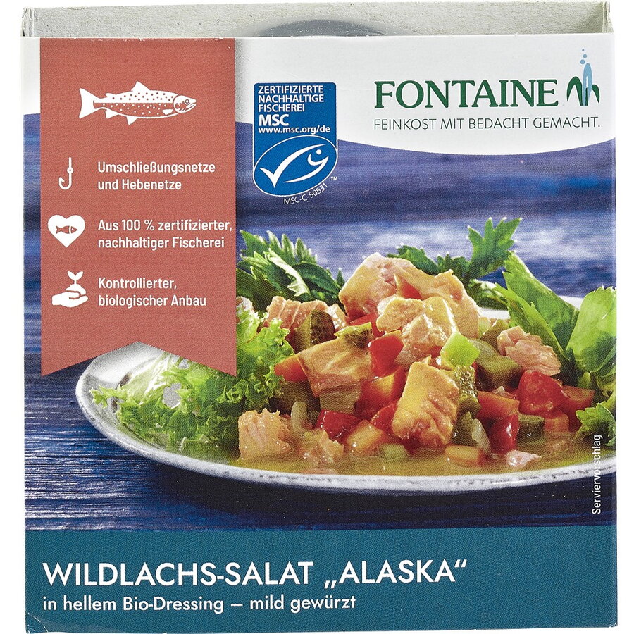Oferte la Salata de Somon Salbatic din Alaska in Dressing Usor Condimentat 200g