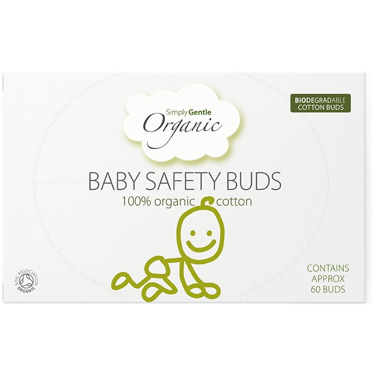 Oferte la Betisoare de Urechi din Bumbac Organic cu Opritor pentru Bebelusi Simply Gentle Organic 60buc