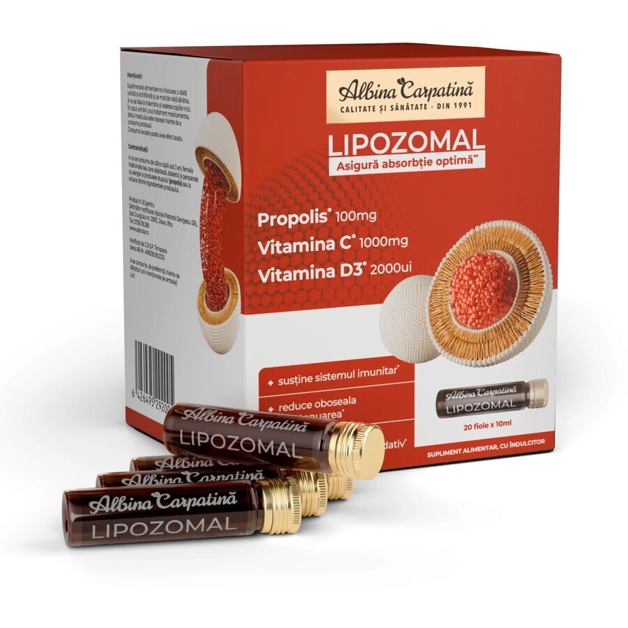 Oferte la Lipozomal Propolis 100mg, Vitamina C 1000mg, Vitamina D3 2000UI 20 fiole