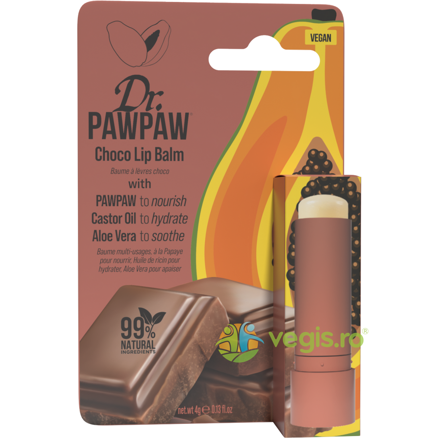 Oferte la Balsam pentru Buze cu Ulei de Ricin si Aloe Vera cu Aroma de Ciocolata si Pawpaw 4g
