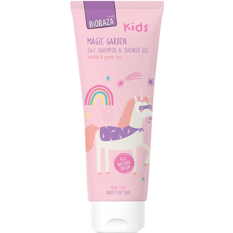 Oferte la Sampon si Gel de Dus pentru Copii cu Vanilie si Ceai Verde Magic Garden 250ml