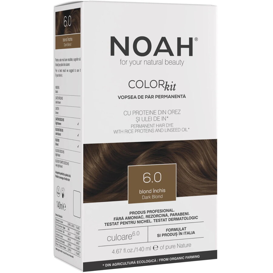 Oferte la Vopsea de Par Permanenta cu Proteina de Orez si Ulei de In 6.0 Blond Inchis fara Amoniac 140ml