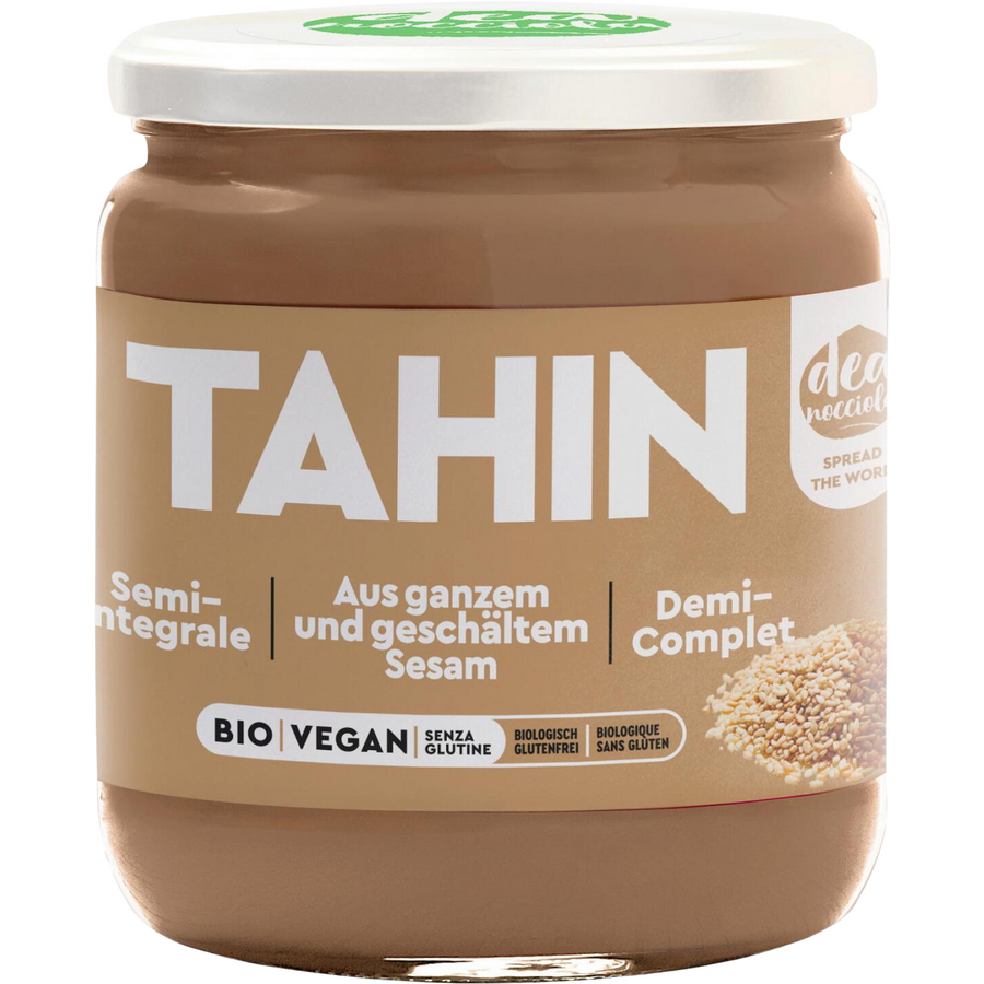 Oferte la Crema Tahini Semi Integrala 50% Seminte Susan Decojite si 50% Seminte Susan Prajite fara Gluten Ecologica/Bio 250g