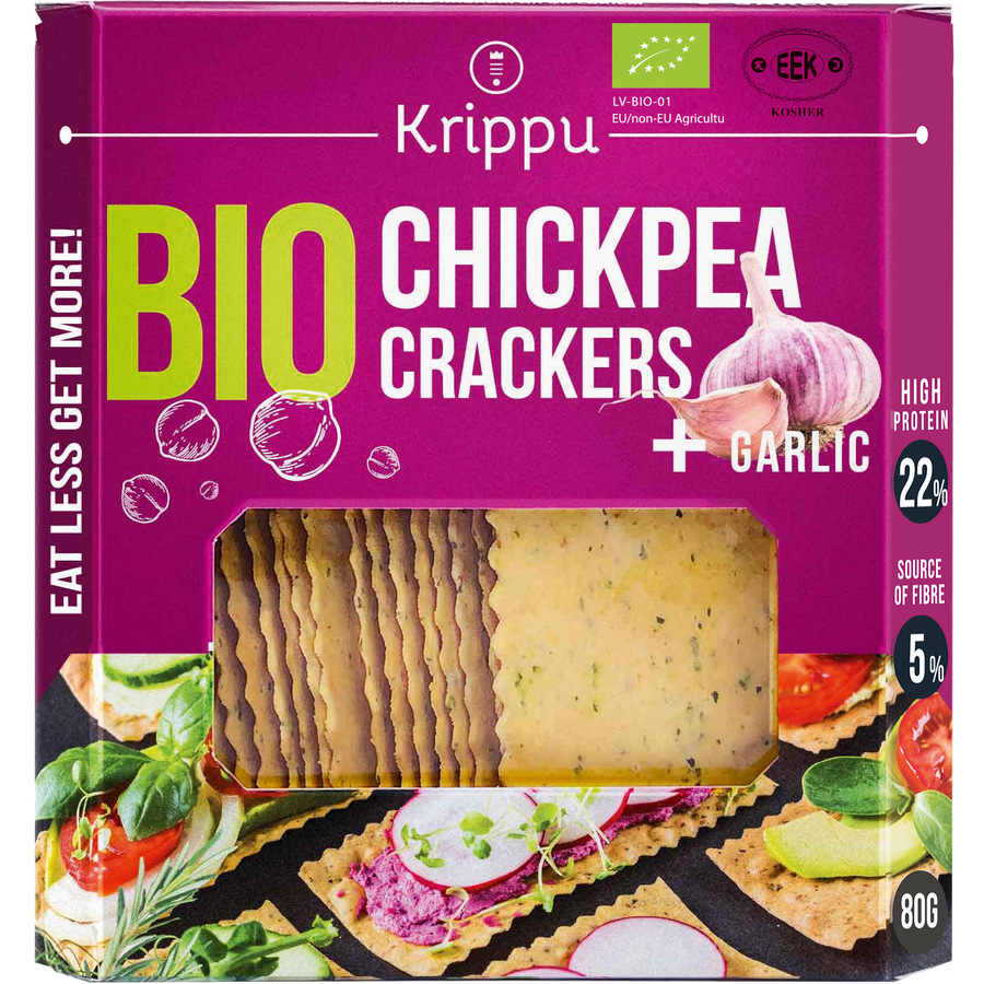 Oferte la Crackers din Naut cu Usturoi Ecologici/Bio 80g