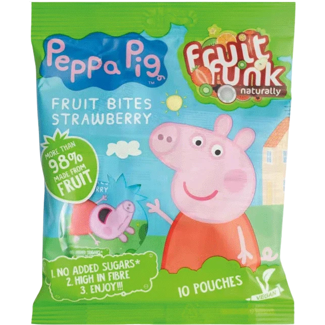 Oferte la Gustare de Fructe cu Capsuni fara Zahar Adaugat Peppa Pig 10x10g