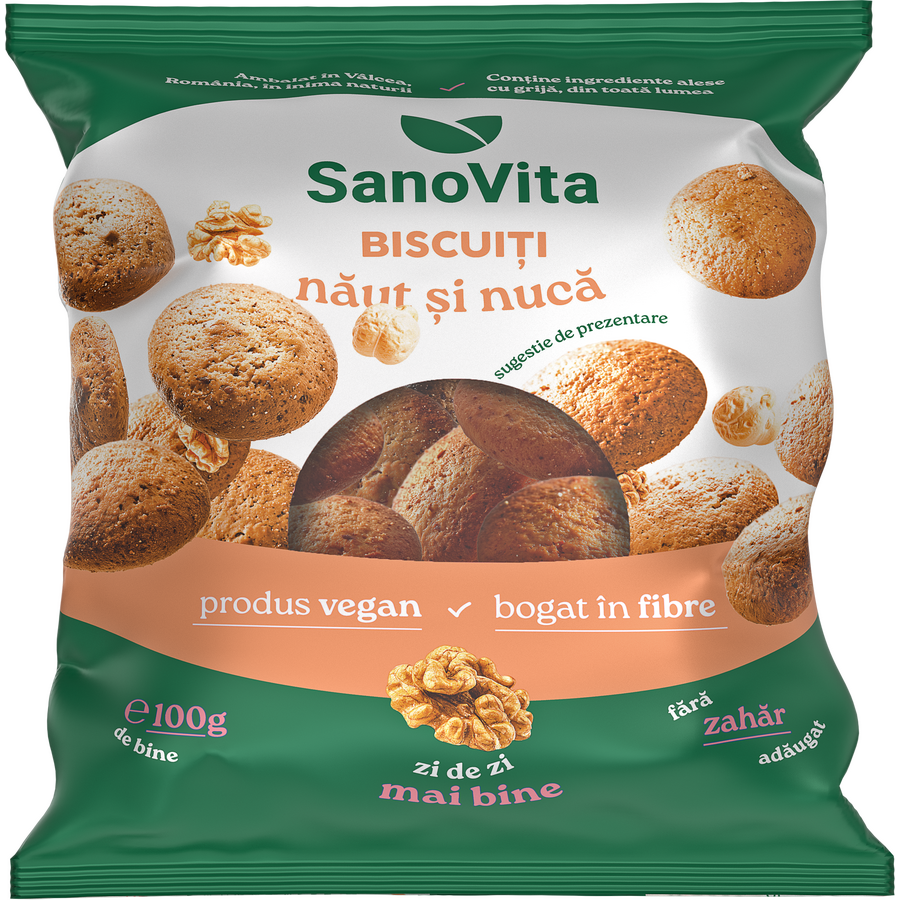 Oferte la Biscuiti cu Naut si Nuca fara Zahar Adaugat 100g