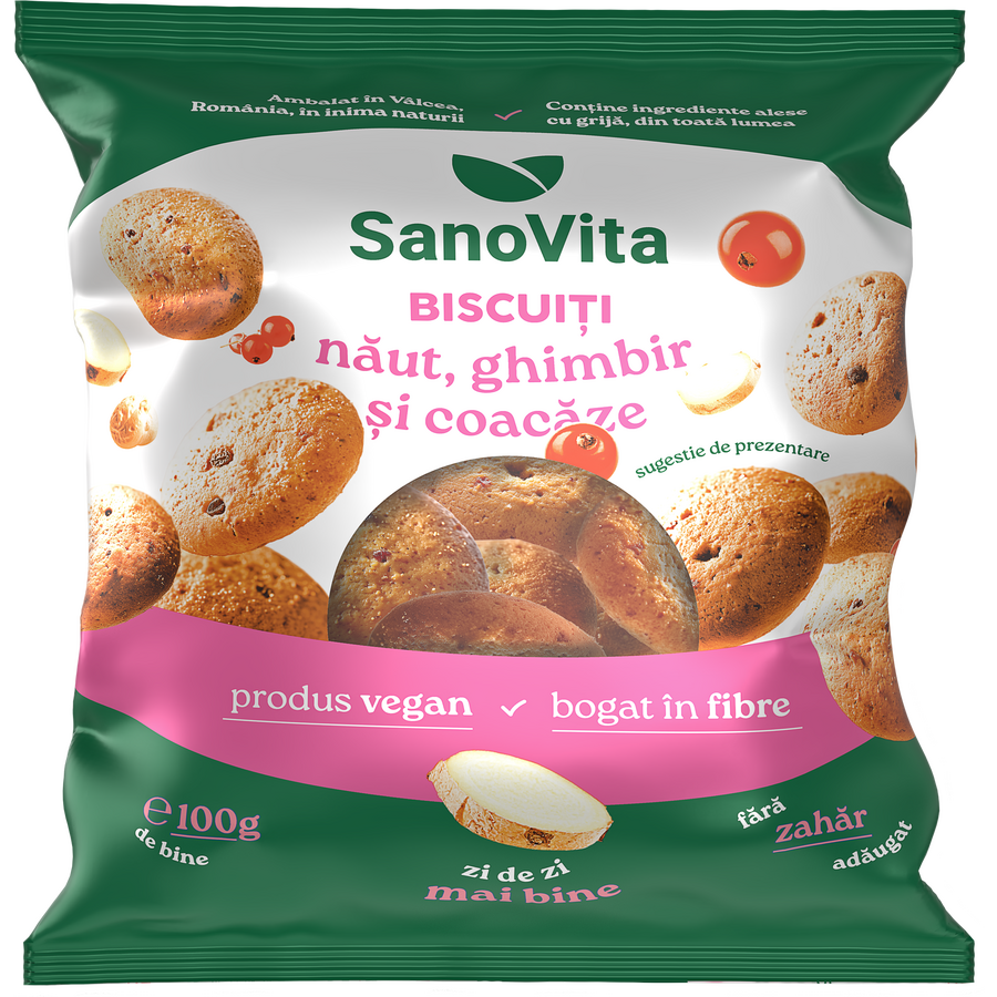 Oferte la Biscuiti cu Naut, Ghimbir si Coacaze fara Zahar Adaugat 100g