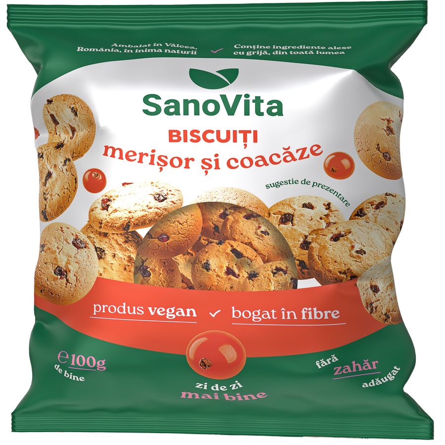 Oferte la Biscuiti cu Merisor si Coacaze fara Zahar Adaugat 100g