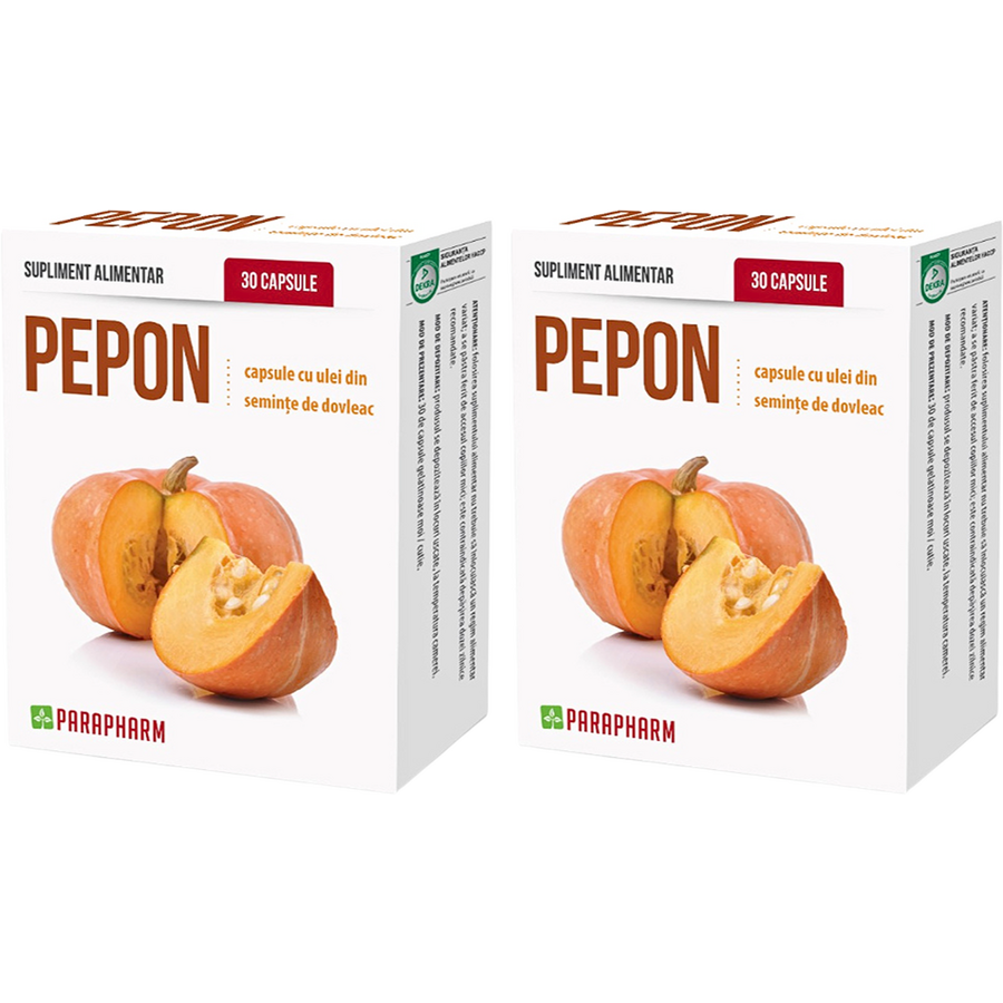 Oferte la Pachet Pepon - Capsule cu Ulei de Dovleac 30cps moi + 30cps moi