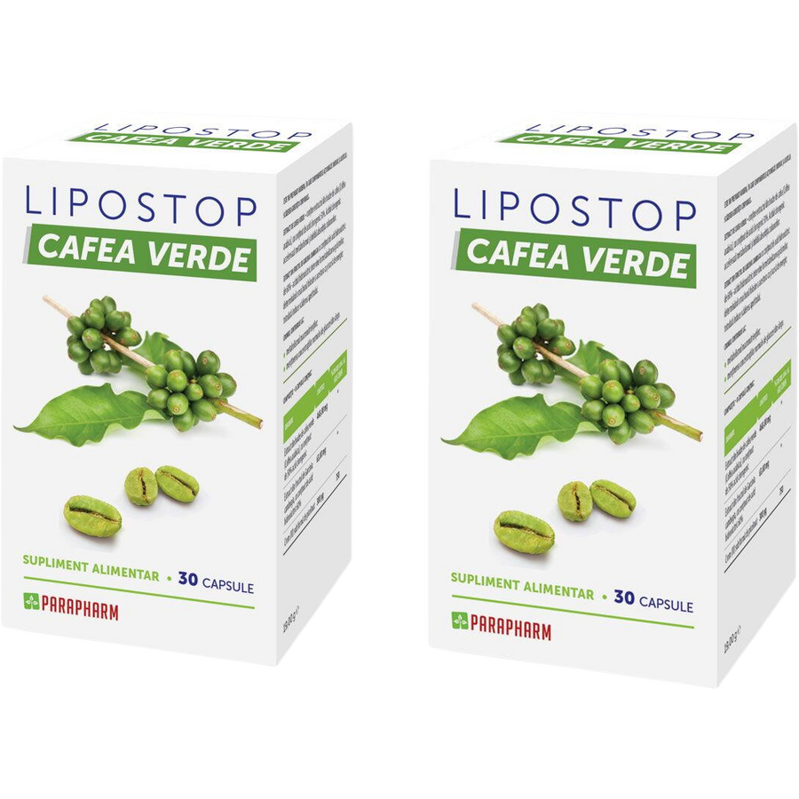 Oferte la Pachet Lipostop cu Extract de Cafea Verde 30cps + 30cps