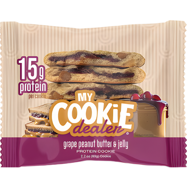 Oferte la Biscuit Proteic cu Aroma de Unt de Arahide si Gem de Struguri 63g