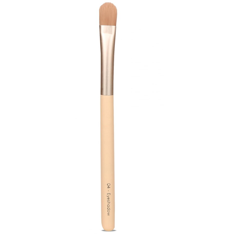 Oferte la Pensula Compacta Aplicare Farduri Pleoape cu Maner de Lemn de Mesteacan si Peri Sintetici 1buc