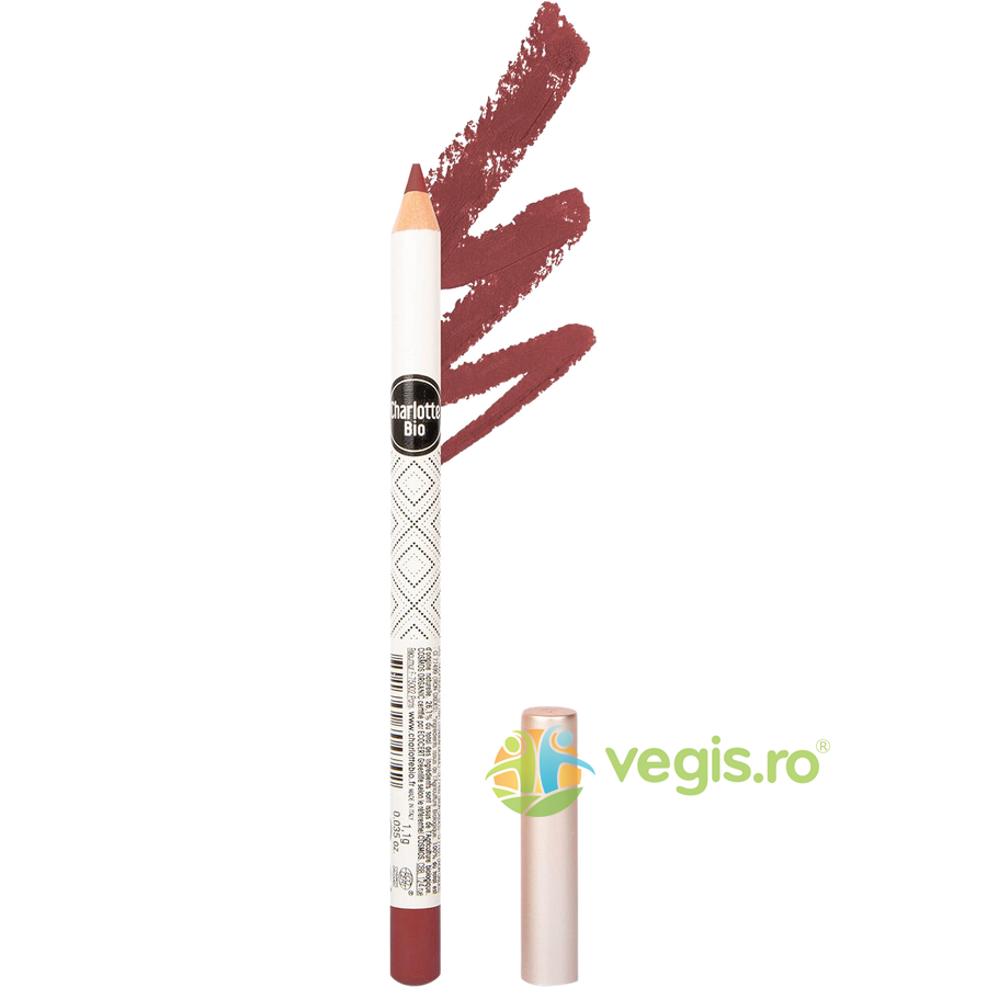 Oferte la Creion Bio Contur Buze Rosu cu Efect de Lunga Durata cu Ulei de Cocos si Ceara Vegetala 1.1g