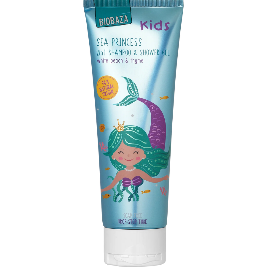 Oferte la Sampon si Gel de Dus pentru Copii cu Ulei de Cimbru si Parfum de Piersica Alba Sea Princess 250ml