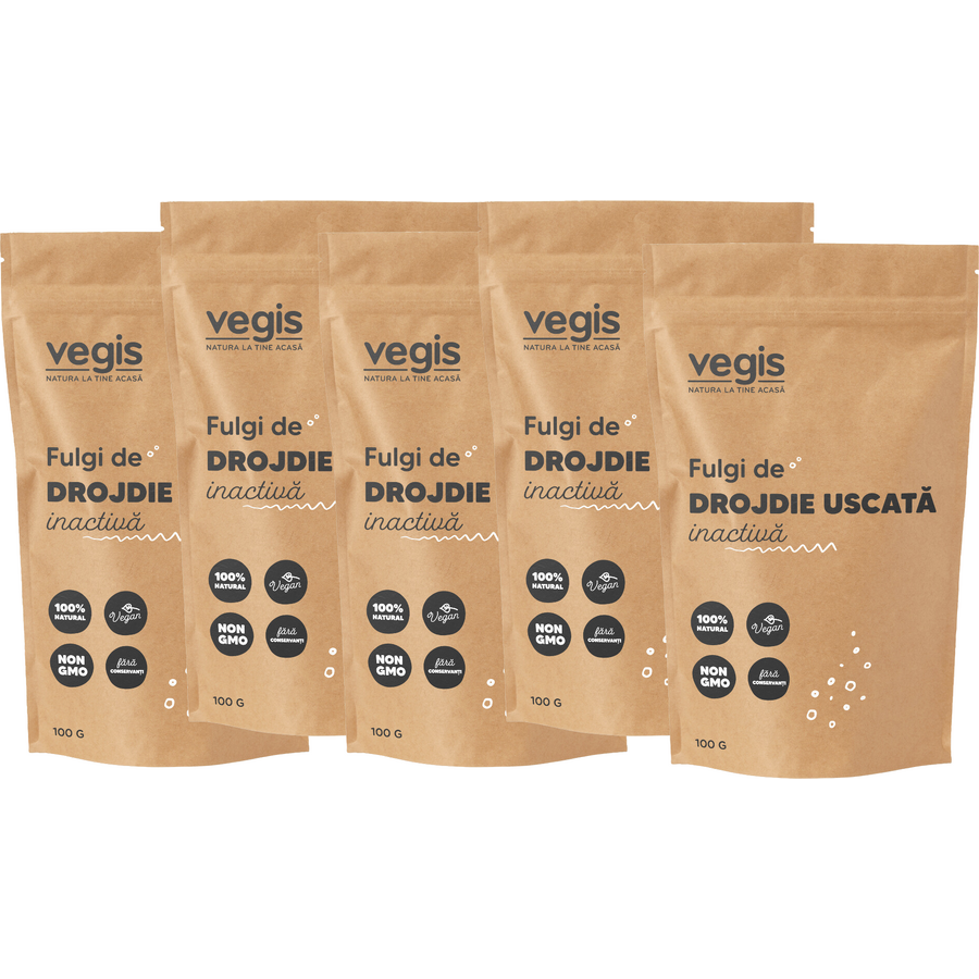 Oferte la Pachet Fulgi de Drojdie Uscata Inactiva 500g (5 x 100g)
