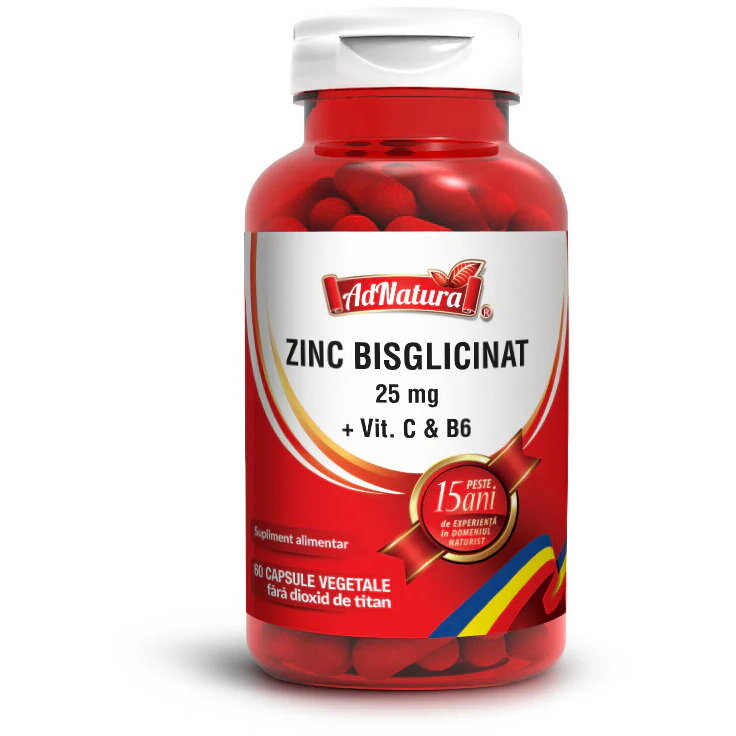 Oferte la Zinc Bisglicinat 25mg cu Vitamina C si B6 60cps