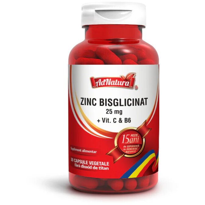 Oferte la Zinc Bisglicinat 25mg cu Vitamina C si B6 30cps