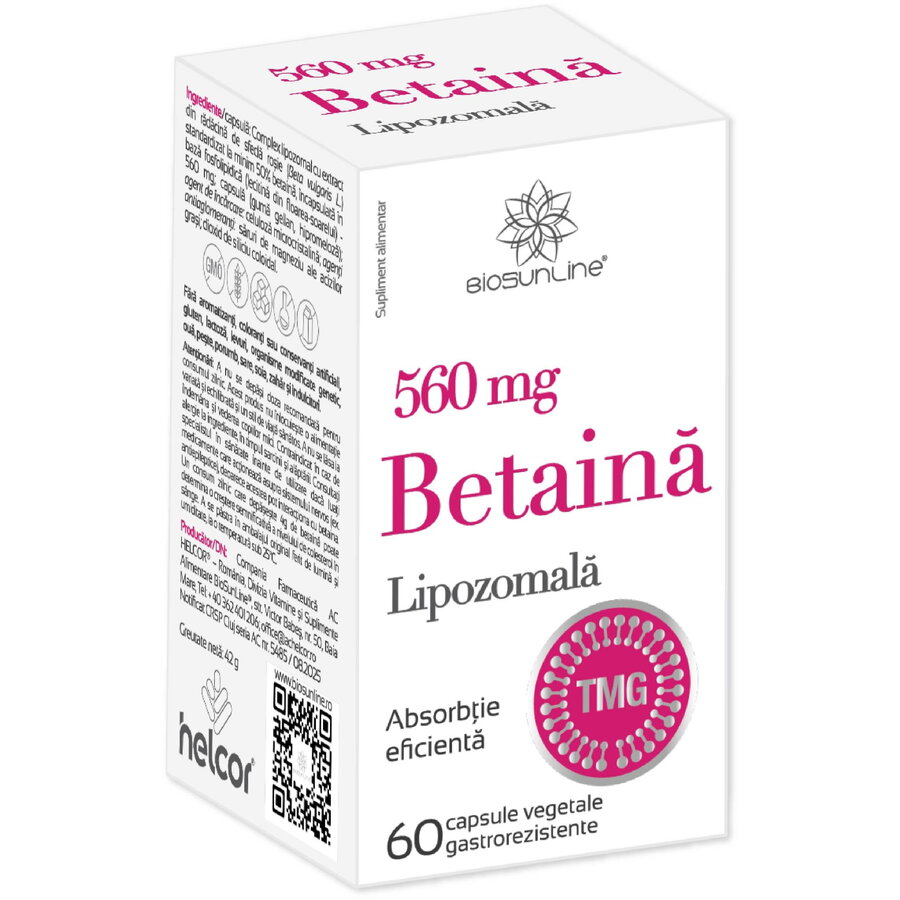 Oferte la Betaina Lipozomala 560mg 60cps