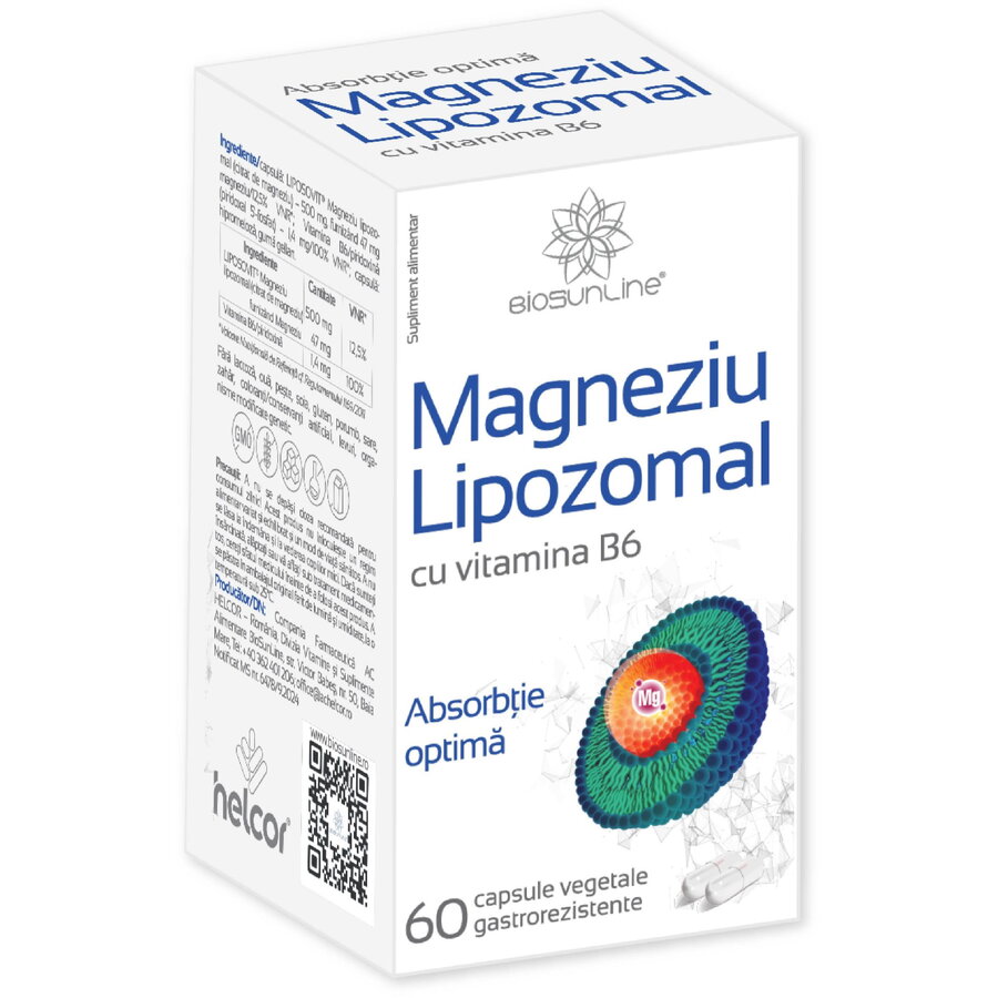 Oferte la Magneziu Lipozomal 60cps vegetale gastrorezistente
