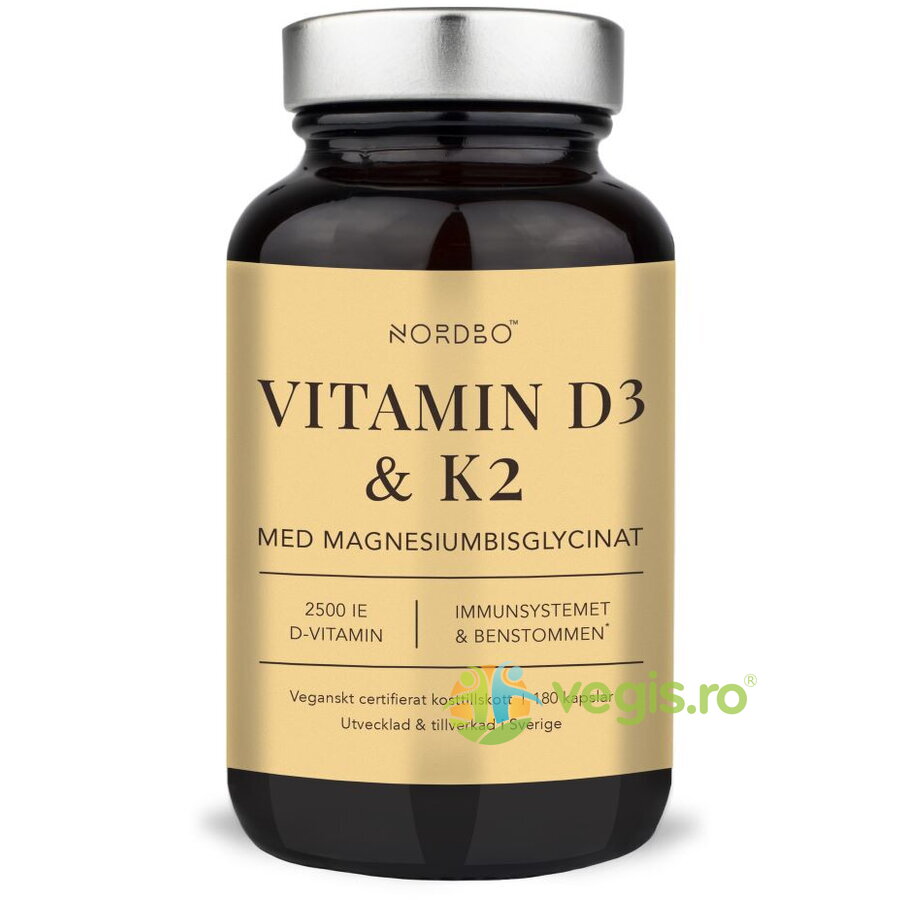 Oferte la Vitamina D3 (2500UI) + K2 + Magneziu Bisglicinat 180cps
