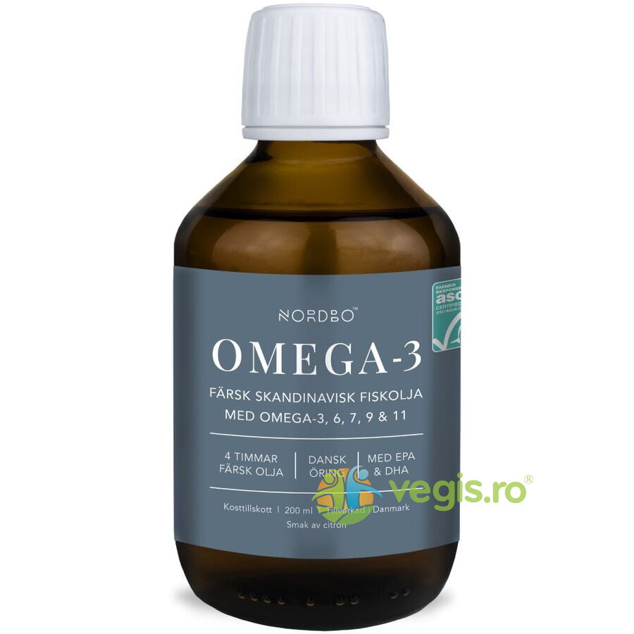 Oferte la Omega-3, 6, 9 & 11 Ulei de Peste din Pastrav Danez 200ml