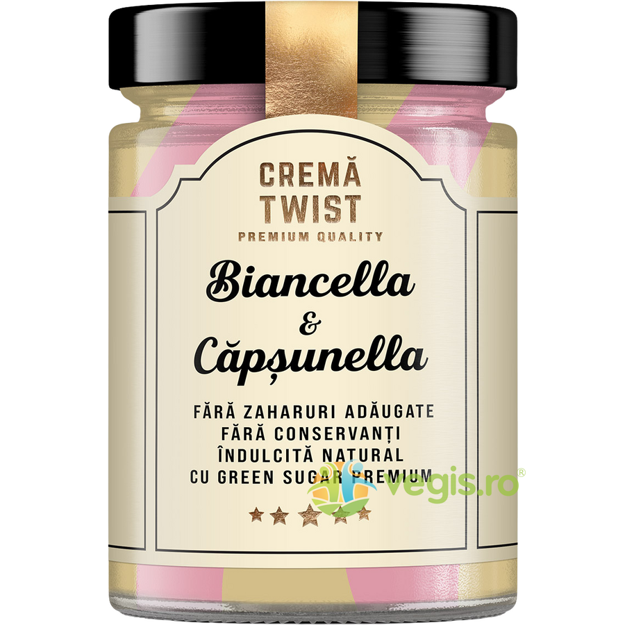 Oferte la Cremea Twist Biancella si Capsunella fara Zahar Adaugat Secretele Ramonei 350g