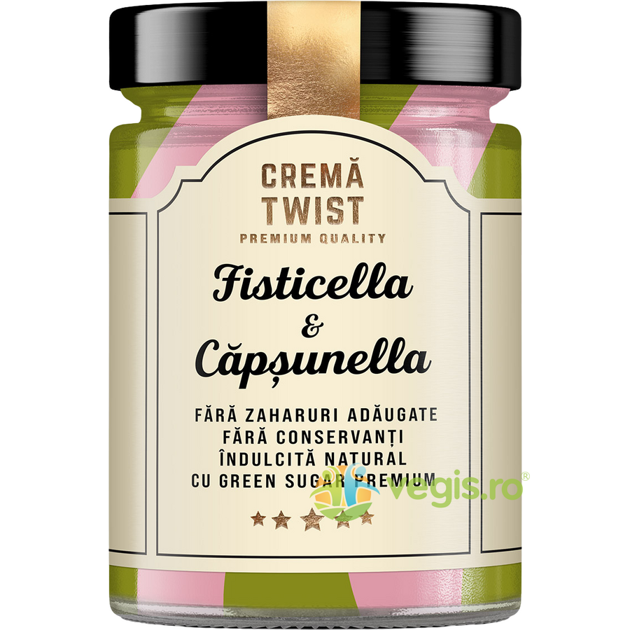 Oferte la Crema Twist Fisticella si Capsunella fara Zahar Adaugat Secretele Ramonei 350g