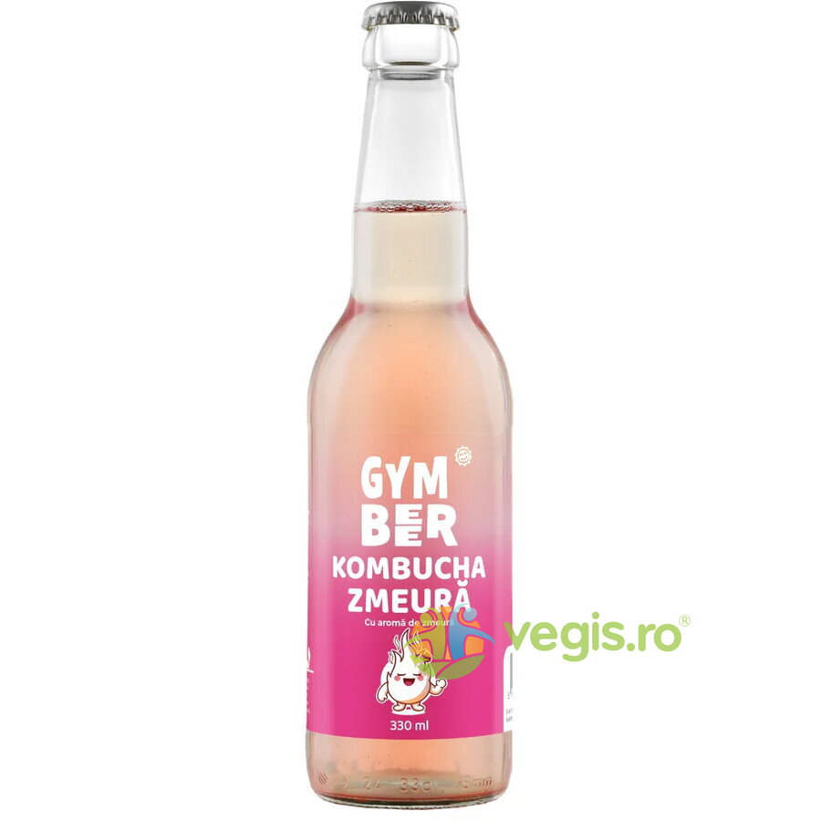 Oferte la Kombucha cu Aroma de Zmeura fara Zahar Adaugat 330ml