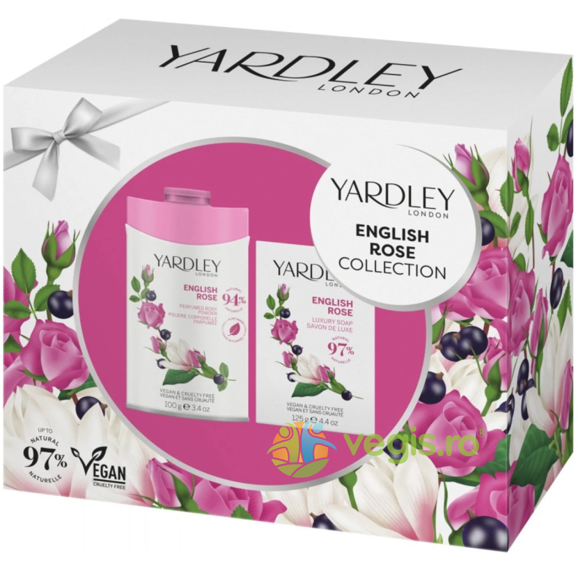 Oferte la Set Duo Pudra de Corp 100g + Sapun cu Parfum de Trandafir Englezesc English Rose Collection 120g