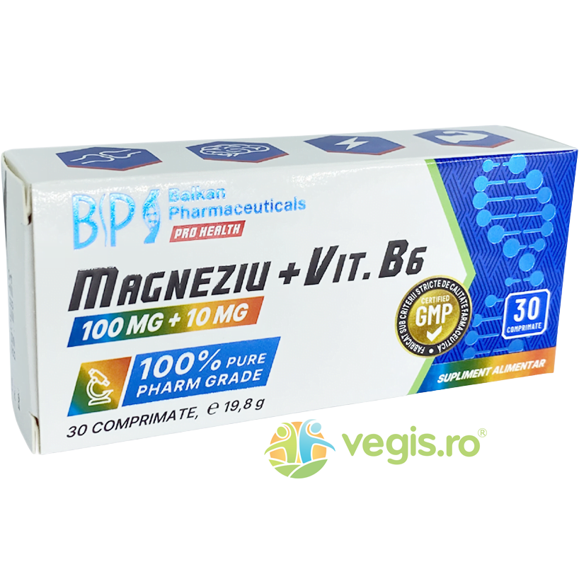 Oferte la Magnesium Chelat 100mg + Vitamina B6 10mg 30cpr