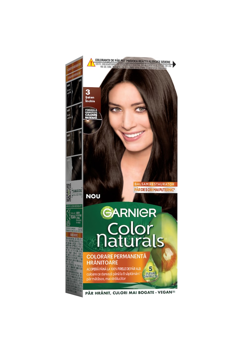 Oferte la Vopsea de par permanenta cu amoniac  Color Naturals - 110 ml - Saten inchis