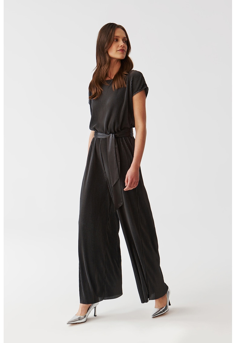 Oferte la Salopeta lunga cu aspect striat - Negru