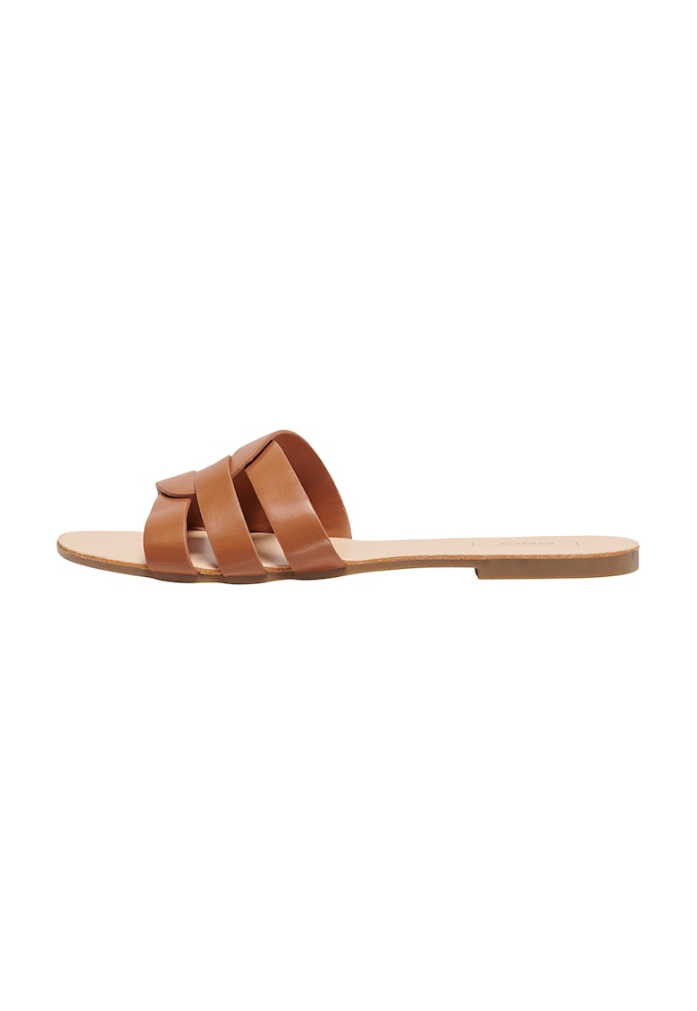 Oferte la Papuci de piele ecologica - Caramel