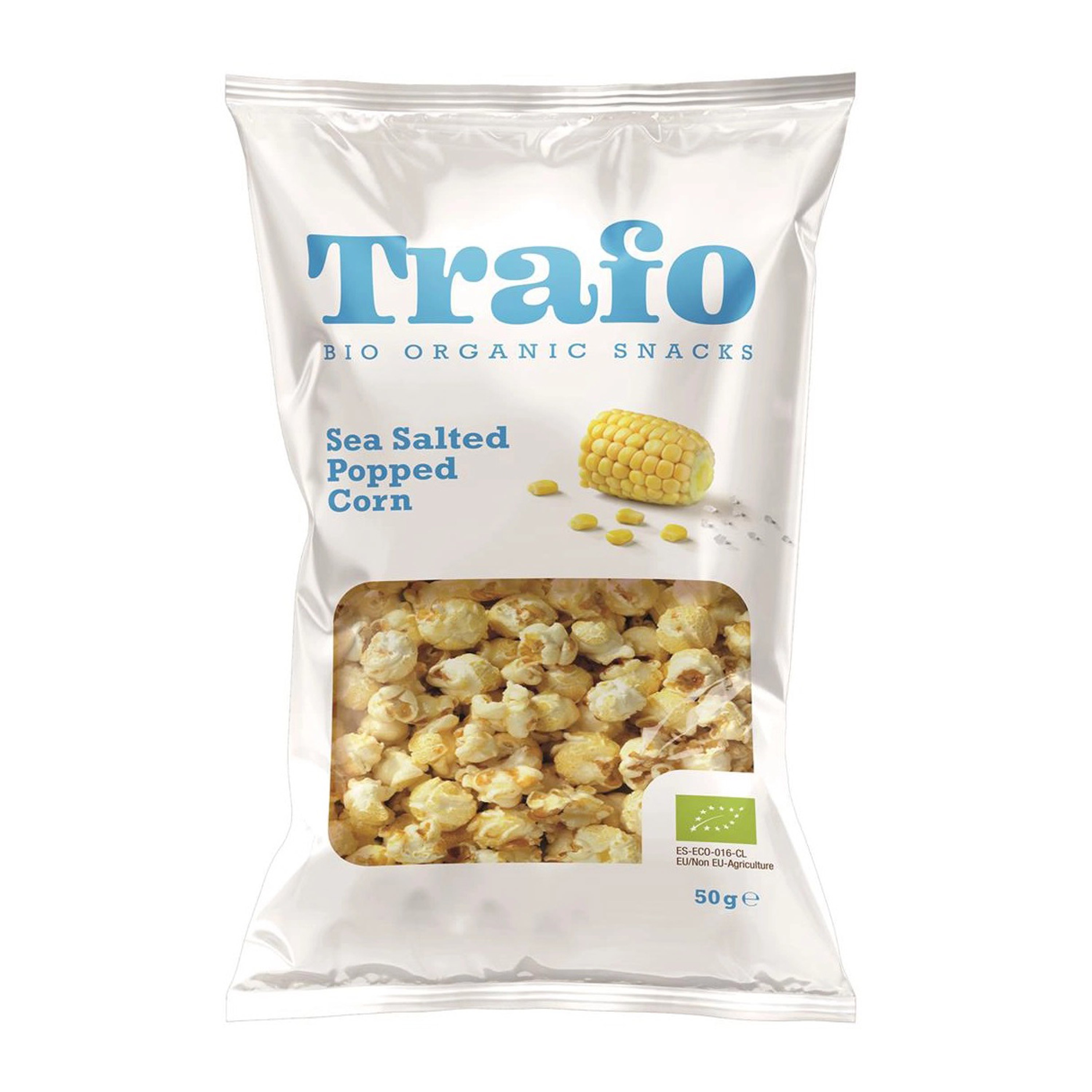 Oferte la Popcorn bio cu sare de mare, 50g Trafo