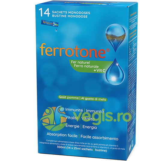 Oferte la Ferrotone  Apple cu  Aroma de Mar, Fier si Vitamina C 14plicuri x 25ml