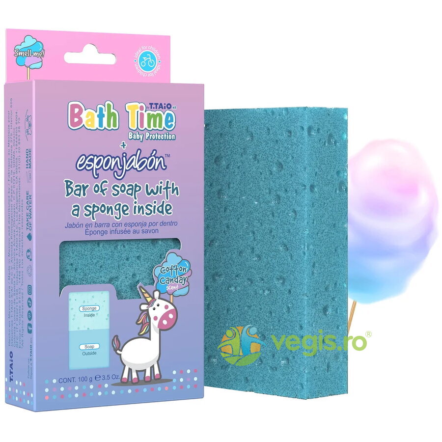 Oferte la Spuma de Sapun pentru Copii cu Aroma de Vata de Zahar (Burete in Interior si Sapun in Exterior) 100g
