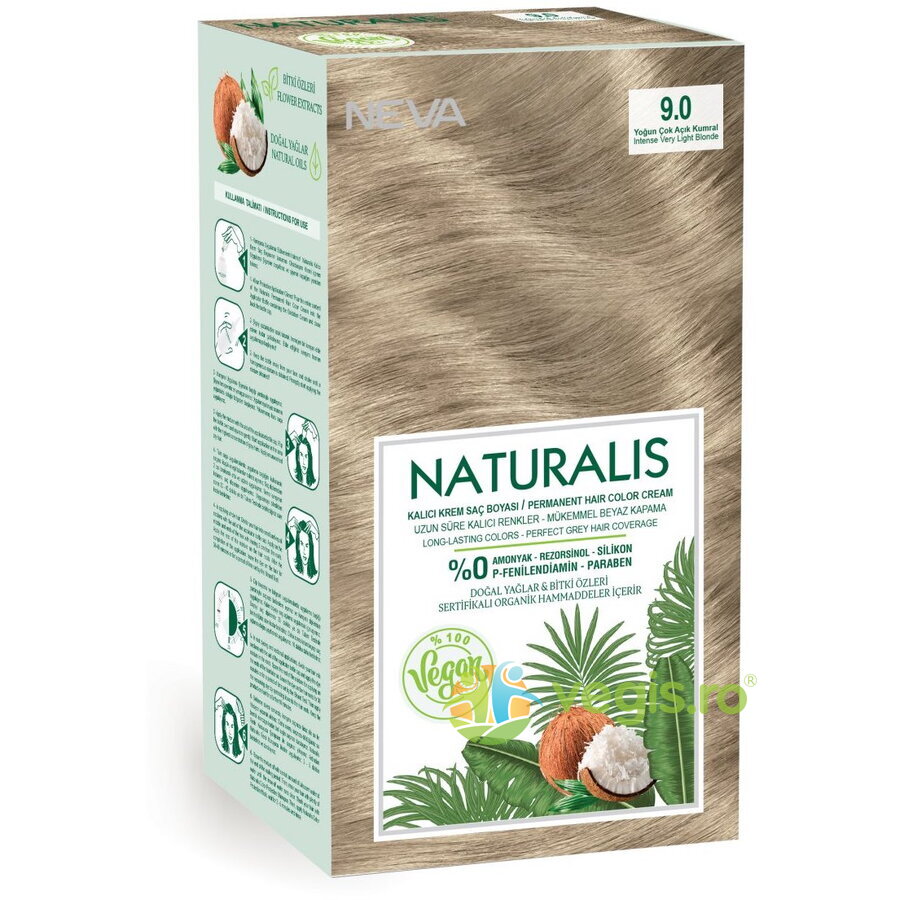 Oferte la Vopsea de Par Vegana, fara Amoniac Blond Foarte Deschis 9.0 Naturalis Neva 150ml