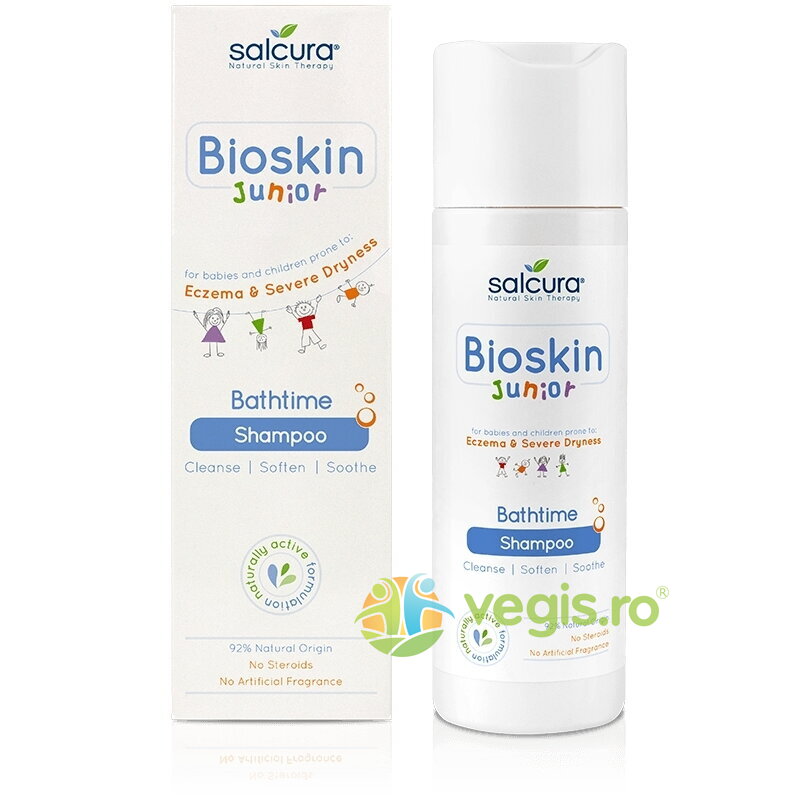 Oferte la Sampon Bioskin Junior pentru Bebelusi si Copii, Scalp Uscat cu Eczeme si Coji 200ml