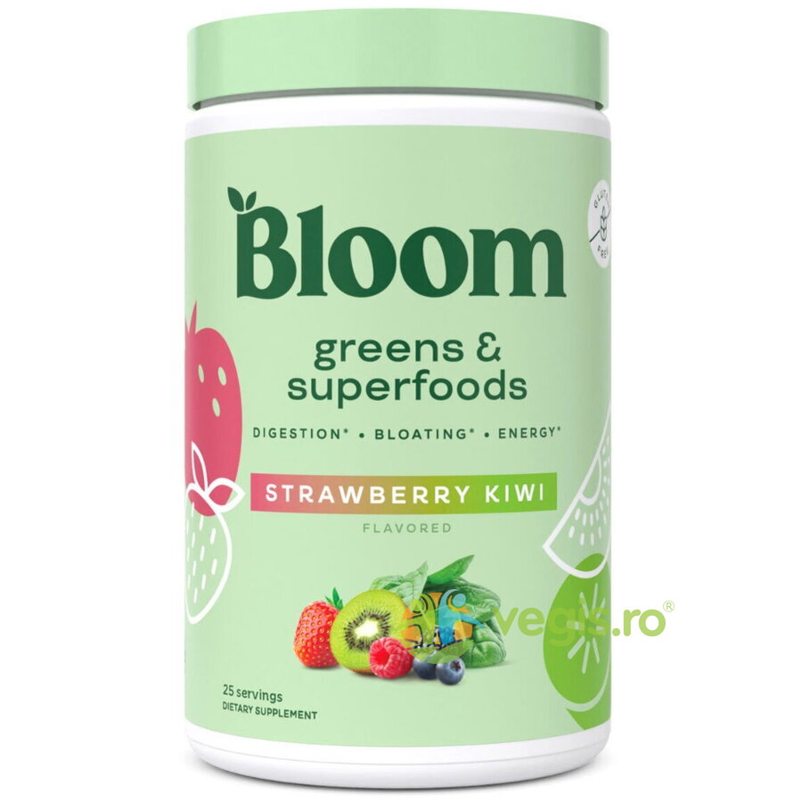 Oferte la Amestec de Super Alimente Verzi cu Aroma de Capsuni si Kiwi Bloom Greens&Superfoods 150.75g