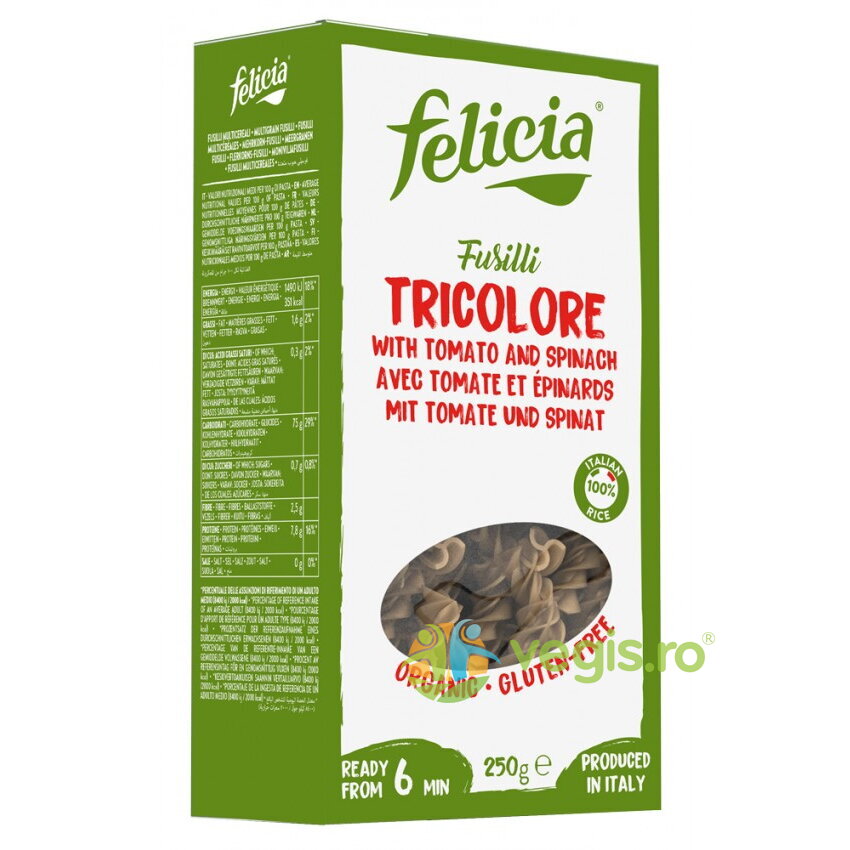 Oferte la Fusilli Tricolore din Faina de Orez fara Gluten Ecologice/Bio 250g