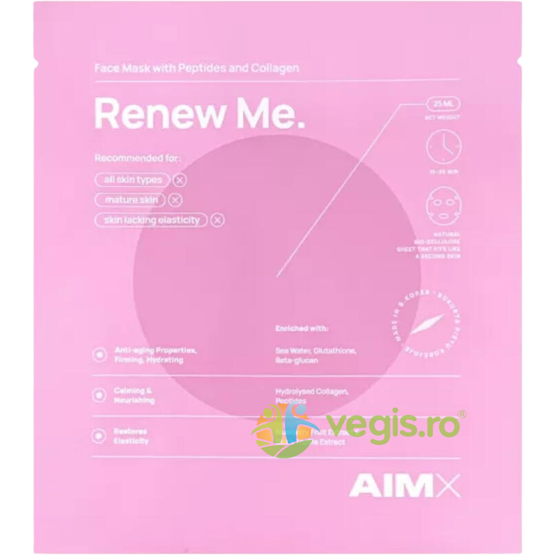 Oferte la Masca cu Peptide, Colagen Hidrolizat si Acid Hialuronic Renew Me 25ml