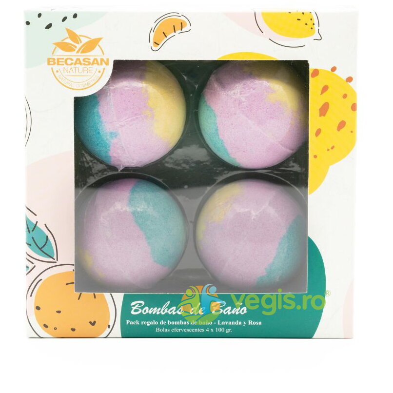 Oferte la Set Cadou Bile de Baie cu Parfum de Lavanda si Trandafir 4x100g