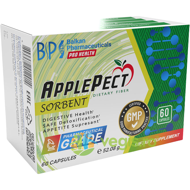 Oferte la Apple Pect Pectina de Mar pentru Detoxifiere si Digestie 60cps